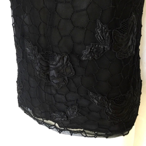 Robert Rodriguez Black Lace Floral Top Blouse S - Picture 7 of 7